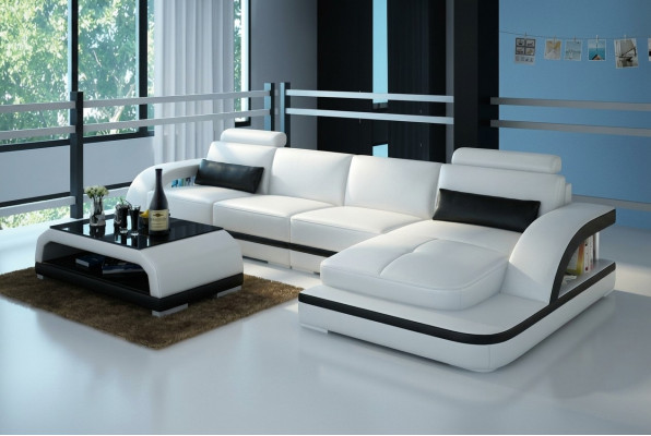 Ledercouch Wunnlandschaft Eckcouch Eck Garnitur Design Modern Couch G8011C