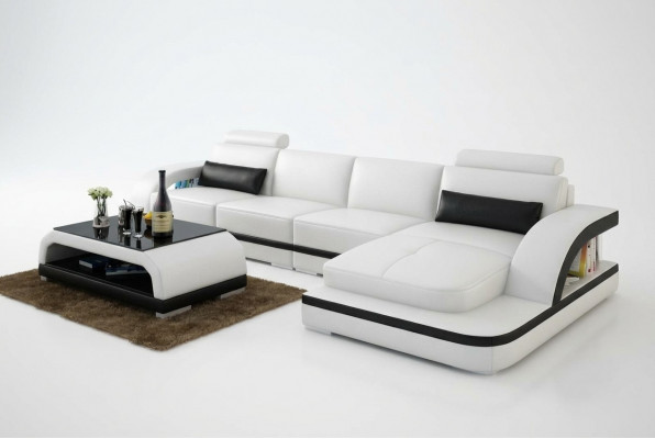Ledercouch Wunnlandschaft Eckcouch Eck Garnitur Design Modern Couch G8011C