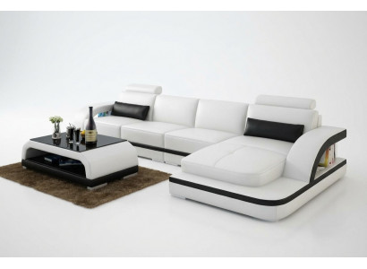 Ledercouch Wunnlandschaft Eckcouch Eck Garnitur Design Modern Couch G8011C