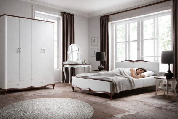 Duebelbett Chesterbett Bett Better Polster Textil Klassesch Holz Schlofzëmmer Nei