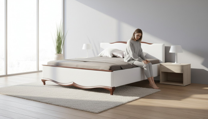 Chesterfield Bett Textil Stoff Better Koppel Koppel Duebelbett Polster Schlofzëmmer
