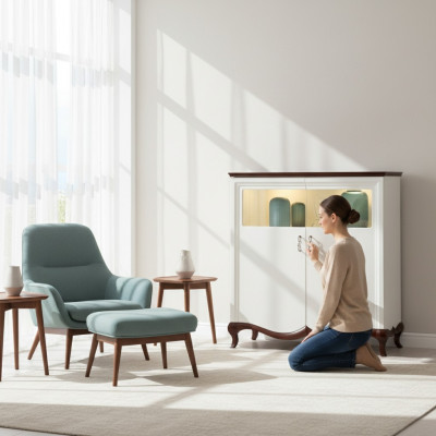 Bar Vitrine Schaf Kommode Kommoden Vitrinen Designer XXL Grouss Wunnzëmmer MI-KB