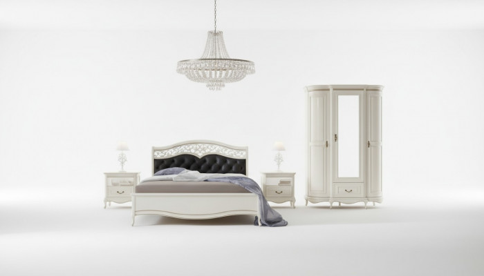 Italienesch Stil Schlofzëmmer Komplett Miwwelen Bett Nuetsdësch Schaf Kommoud 2