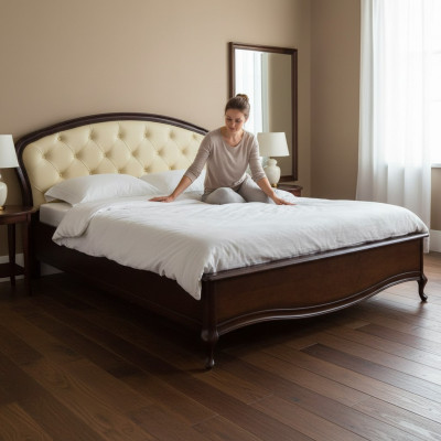 Bett Eebett Duebelbett Chippendale Kinneksbett Kolonial Schlofkummer Model V-O-N