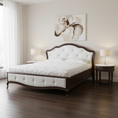 Bett Bestietsbett Duebelbett Kinnekbett Schlofzëmmer Klassesch Liederbett Modell V-2T