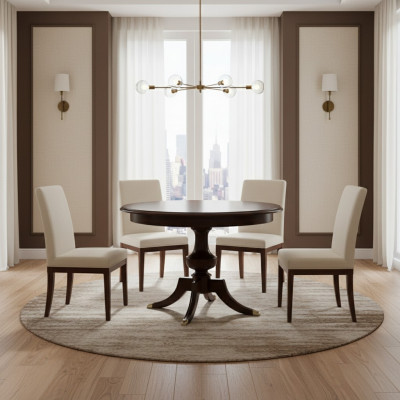 Iessdësch Dësch Dëscher Echt Holz Holzdësch Klassesch Barock Ronndësch Iesszëmmer