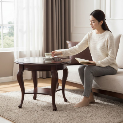 RONDTISCH Dësch Couchtisch Dëscher Vollholz Massivholz Klengt Dësch Nei V-5A