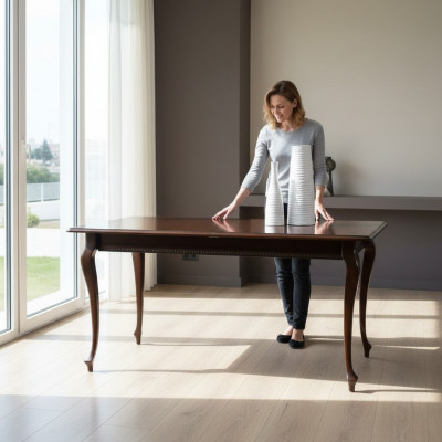 Iessdësch Dësch Dëscher Massivholz Holzdësch Klassesch Barock Style Iesszëmmer V-4