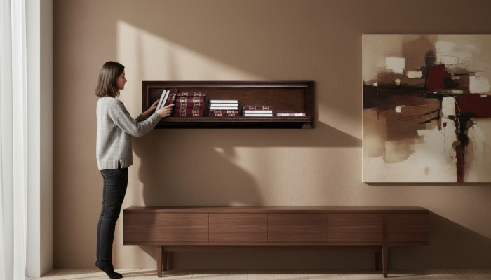 Wunnzëmmer XXL Bucheregal Massiv Holz 131cm Oflaach Regal Regaler- Modell V-P1