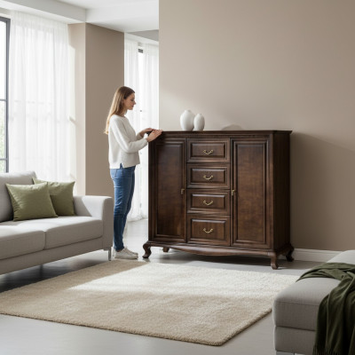 Klassesch Kommode Kommoden Massivholz Holzschaf Massiivholz Handaarbecht V-Ksz