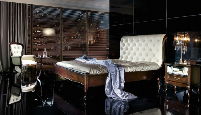 Chesterfield-Bett Duebelbett Echt Lieder Gepolstert Better mat Swarovski méiglech