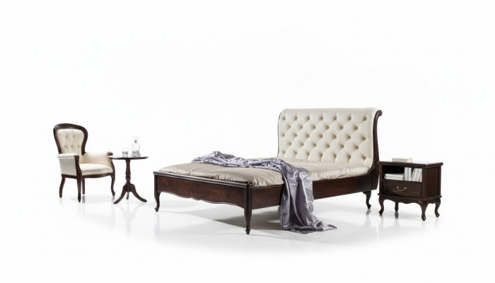 Chesterfield-Bett Duebelbett Echt Lieder Gepolstert Better mat Swarovski méiglech