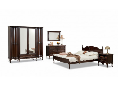 Italienesch Stil Schlofkummer komplett Miwwelen Bett Nuetsdësch Schaf Komod 1