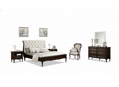 Komplett Schlofzëmmer, Bett, Ehebett, Nuetsdëscher, Kommode, Sessel, Chippendale, Royal