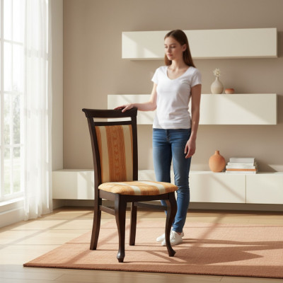 Klassesch Stullen Still Iesszëmmerstill Kinnekleche Lehnstill Holz - Model W-01