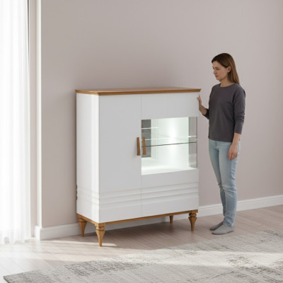 Moderner Vitrineschaf Living Zëmmer Héichschaf Hotel Vitrinen Aspen AS-W12