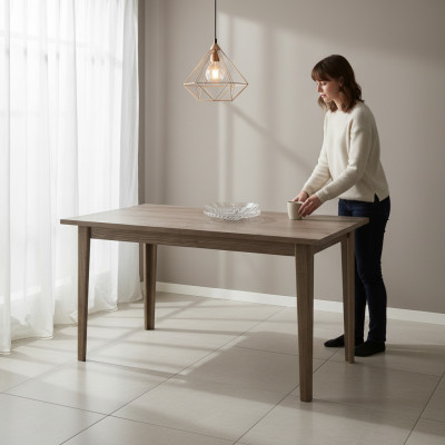 Groussen Dësch Iessdësch Holz-Dësch Konferenzdësch 150 x 90cm Auszéiubar 200cm CM-S2