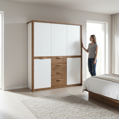 Klassesch Schief Beleschschlofzimmer Miwwelen Kleederschaf Holzschaf - CM-3D