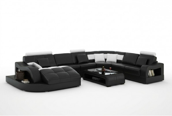 Multifunktion XXL Grouss Liederseesel Sofa Canapé Eck Wunnlandschaft Ecksofa Polster.