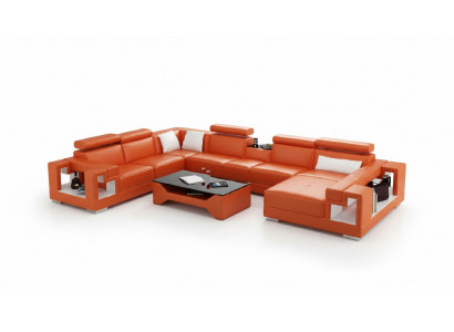 Lieder-Sofa Wunnlandschaft Ecksofa Canapé Sofa Eck Garnitur Eck XXL Grouss 2710A