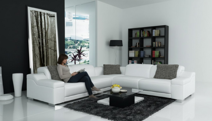 Wunnlandschaft Polster Wénkel Eck Sofa Sëtz Couch Garnitur Landschaft Lieder 2711D
