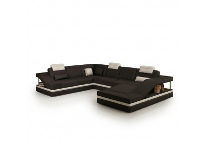 Wunnlandschaft Ecksofa Ledersofa Sofa Canapé Polster Sëtz Eck Garnitur
