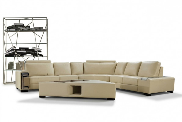 Ledersofae Ecksofa Sofa Couch Design Sëtz Polster Garnitur Wohnlandschaft 2348