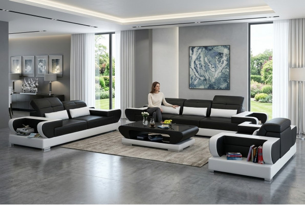 Sofagarnitur Couch Polster Lieder Sëtz Garnitur 3+2+1 Set Moderne Sofa Detmold