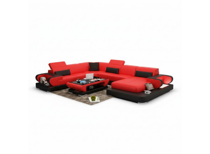 Ledersofa Polster Sëtz Couch Garnitur Ecksofa Sofa Couch Wunnlandschaft Detmold