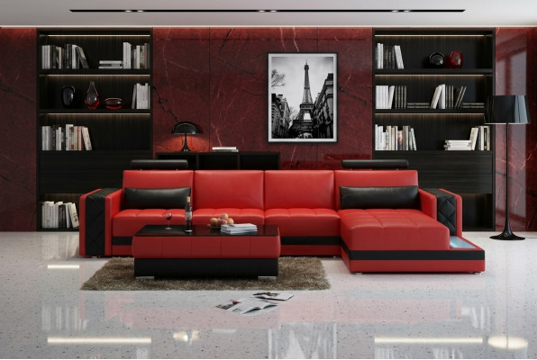 Ecksofa Ledersofa Grouss XXL U Form Wunnlandschaft Sofa Couch Garnitur Nei H2211B
