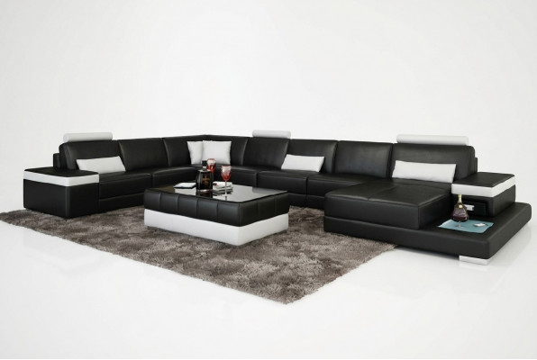 Design XXL Lieder-Sofa "Premium Comfort" mat héichwäertegem kënschtleche Lieder