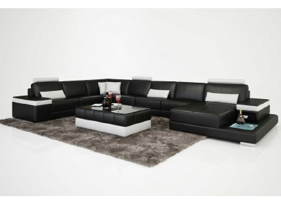 Design XXL Lieder-Sofa "Premium Comfort" mat héichwäertegem kënschtleche Lieder