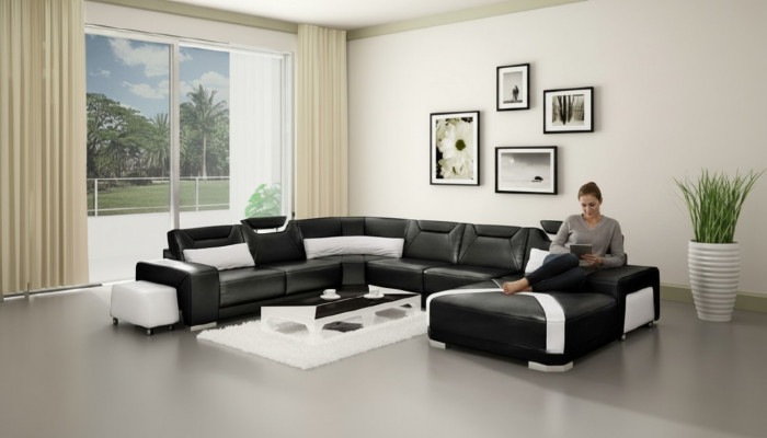 Eckcouch Polstersesellandschaft Canapé Sofa Wunnlandschaft U-Form Sëtz Eck PH739C