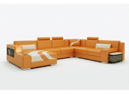 Wunnlandschaft Canapé Polster Eck Garnitur Designer Ledercanapé Grousst Canapé Nei V015A