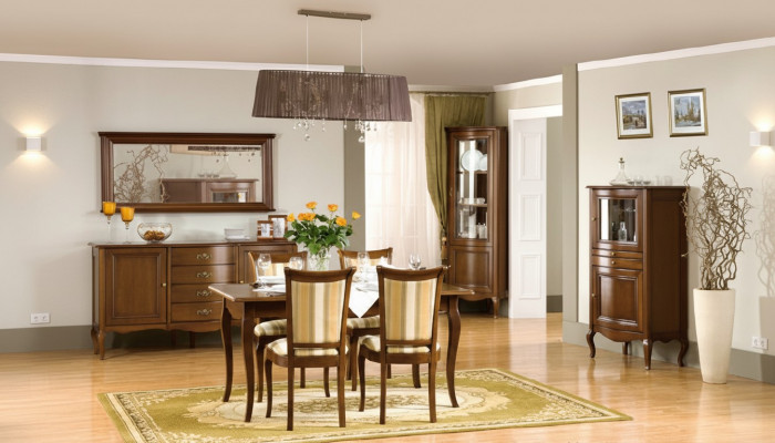 Klassesch Iesszëmmer Set Kommode Dësch Still Vitrin Wunnzëmmer Set Italien Neit