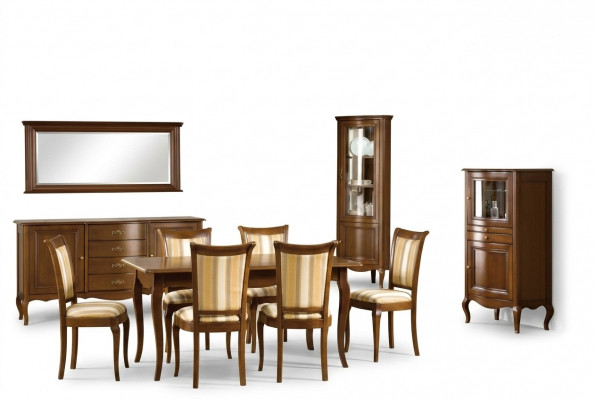Klassesch Iesszëmmer Set Kommode Dësch Still Vitrin Wunnzëmmer Set Italien Neit