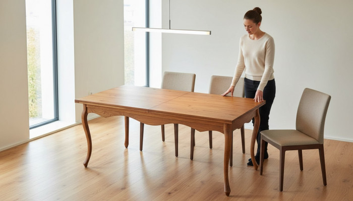 Holzbord Holz Handaarbecht Klassesch Dëscher Dësch Iessdësch - Modell PR-2