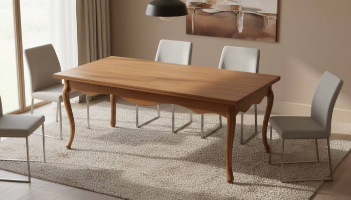 Holzbord Holz Handaarbecht Klassesch Dëscher Dësch Iessdësch - Modell PR-2