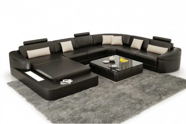 Wunnlandschaft Canapé Këssen Eck Garnitur Designer Lieder Sofa Grouss Sofa Këlscher