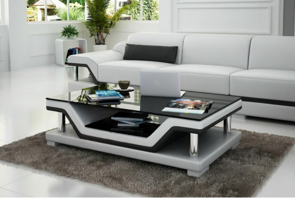 Designer Couchtisch Polster Dësch Lieder Glas Moderne Dëscher #SB3009