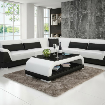 Designer Canapé Dësch Polster Dësch Lieder Glas Modernen Dëscher 6108