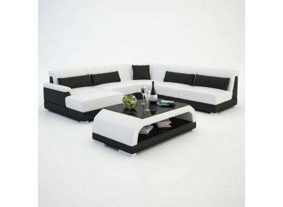 Designer Canapé Dësch Polster Dësch Lieder Glas Modernen Dëscher 6108