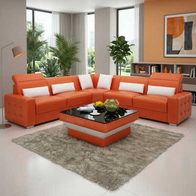 Designer Couchtisch Polster Dësch Lieder Glas Modern Dëscher #8009