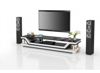 RTV TV Säitenschaf, Lieder Glas Dësch, Fernseh Schaf, Dësch Designer 3009