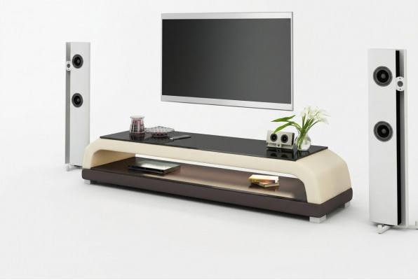 RTV TV Säitbord Lieder Glas Dësch Fernseh Schaf Dësch Designer 6108