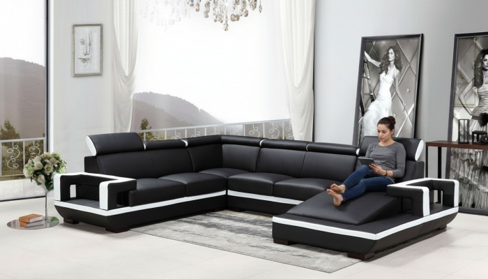 Wunnlandschaft Canapé Polster Eck Garnitur Designer Ledersofa Grousst Canapé Nei 5102