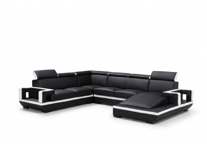 Wunnlandschaft Canapé Polster Eck Garnitur Designer Ledersofa Grousst Canapé Nei 5102