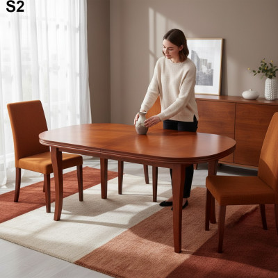 Dësch Iessdësch Holz Dësch XXL Konferenzdësch S2 80X140cm Auszéiibar 80X180cm
