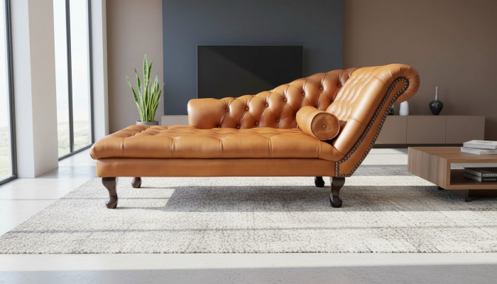Chesterfield Chaiselongue Liicht Ottoman Sofa Echt Lieder Relaxiestull Nei