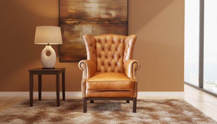 Chesterfield Ouerensessel Sessel Polster Fernseh Büro Canapé 100% Echt Lieder